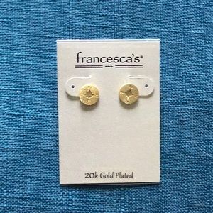 Gold compass stud earrings